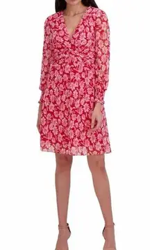 Julia Jordan Floral Long Sleeve Chiffon Dress in Red
Multi Size US 10