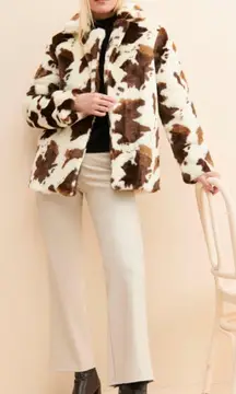 Bullseye Faux Fur Coat