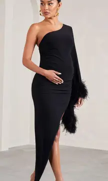 Club L London Fur Trim Dress