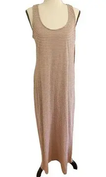 Just Love Size XL Sleeveless Striped Maxi Dress Gray and Pink Striped