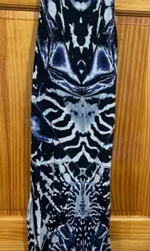 Alexander McQueen Kaleidoscope Beetle Bodycon Midi Dress Sleeveless Black Blue S