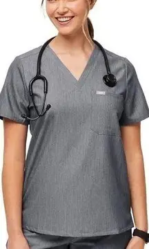 FIGS  Catarina One Pocket Scrub Top in Graphite