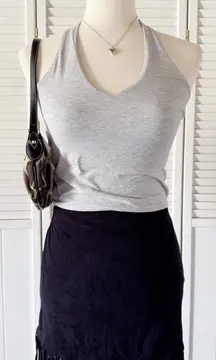 Harmony + Havoc Suede Black Fringe Skirt