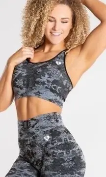 Women’s Best Camo Seamless Sports Bra Black