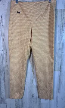 Peck & Peck Orange Geo Stretch Pants 10 | MSRP: $59 | Vibrant, Pull-On