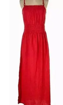 Michael Kors Petite Medium Criss Cross Halter Style Maxi Dress Red Boho Chic NWT