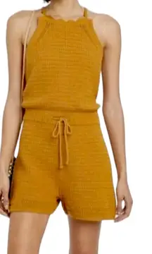 Universal Thread Golden Yellow Crochet Romper