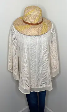 Alfani Cream Angel Sleeve Knit Layered Blouse Top Size XL