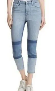 J Brand Skinny High Rise Alana Soho Crop Ankle Colorblock Stretch Denim Jeans 26