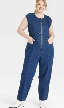 Denim Corset Jumpsuit Tailored Universal Thread Fall Winter Boho Chic Utility