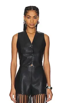 Like New! Nanushka Arnona cropped leather vest, size M