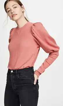 Ulla Johnson Philo Pullover Puff Sleeve Sweater in Rose Size Small