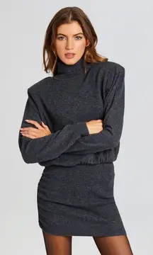 Ser.o.ya Alexandria Sweater Dress Large Gray Turtleneck Blouson Long Sleeve