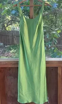 ASOS Design Women's Green Satin Slip Dress Size 2P. NWOT