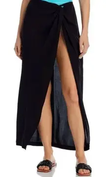 Aqua Swim Womens Black Sarong Beachwear Skirt Cover Up Size XS/S NWT