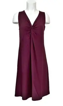 Eileen Fisher Burgundy Sleeveless Twist Front Dress Size Small