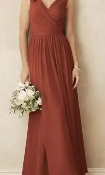 David's Bridal AW Gwyneth Bridesmaid Prom Formal Special Occasion Wedding Guest Dress, 6, Red