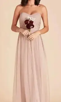 Birdy Grey Christina Convertible Bridesmaid Dress in Tulle Sandy Taupe S NWT