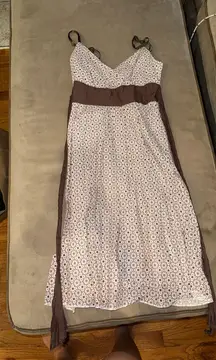 Brown And White  Dress