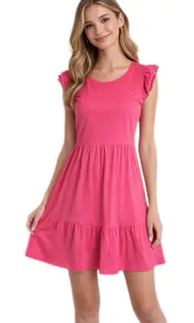 Kate Spade New York Deep Coral Pink Knit Short Trapeze Dress 2 Pocket Size Small