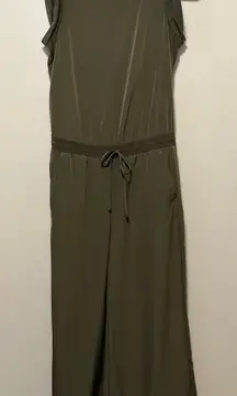 Lou‎ and Grey Olive Green Utility Wide Leg Jumpsuit Size XS