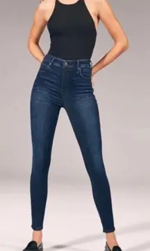 ABERCROMBIE & FITCH | Simone Dark Wash High Rise Super Skinny Denim Jeans, 27/4R