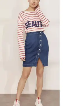 J. Crew Jeans Women's Asymmetrical Button Front Denim Skirt Sz 31 Cotton Stretch