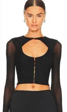 superdown  Katherine Hook & Eye Top in Black