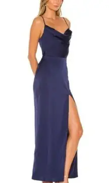 NBD  Revolve Satin Lila Gown in Blueberry