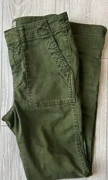 J. Crew Vintage Army Green Zipper Leg Pant Size 25