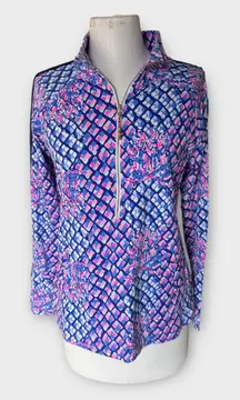 Lilly Pulitzer Skipper Popover 1/4 Zip Toe In Royal Purple Women’s Medium NWOT