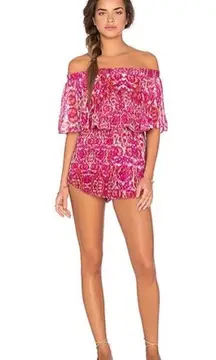 Show Me Your Mumu Off the Shoulder Pink Romper