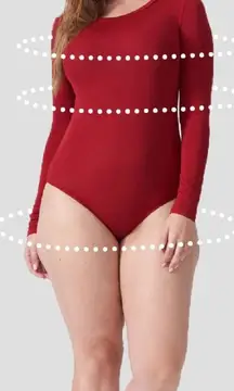 Universal Standard Foundation Long Sleeve Crewneck Bodysuit Red Size XS 10 12‎