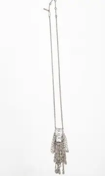 KENNETH COLE REACTION Necklace Long Metal Chain Fringe Rhinestone Jewelry Edgy