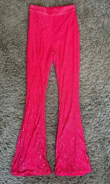 Pink Sequin Flair Pants