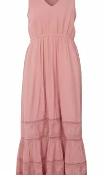 Lucky Brand Beaded Tiered Maxi Dress XS NWT Cottagecore Prairie Boho