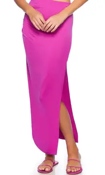 NWT SUSANA MONACO Viscose Side Gathered Slit Skirt in Supernova Sz XS $218