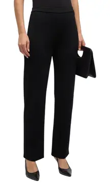 ST JOHN BASICS Black Knit Wide Leg Pants Size 2