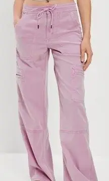 American Eagle Purple Dreamy Drape Stretch Super HR Baggy Wide-Leg Pant Sz 4 Sm