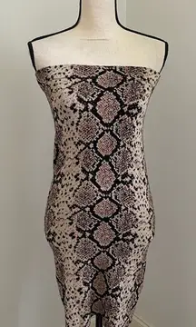 J.O.A. Snakeskin Knit Strapless‎ Dress or Midi Skirt size Small Y2K Animal Print