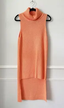 Sabo Skirt NWT  Turtleneck Knit High Low Dress in Orange sz S