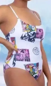 Swimnista James Peter Henry Marvelous Artwork Swimsuit, Sz M