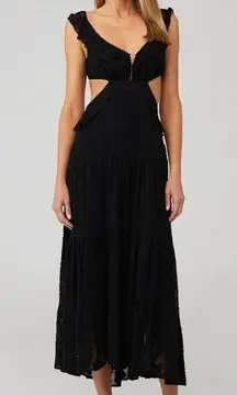 Karina Grimaldi Marigot Jacquard Maxi Dress in Black