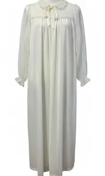 Vintage 60s Miss Elaine Ivory Lace Nylon Peignoir Nightgown Small Bridal