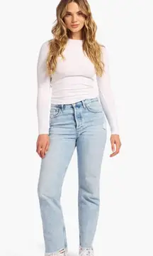 Nuuds Women's Straight Leg Jeans - Light Blue