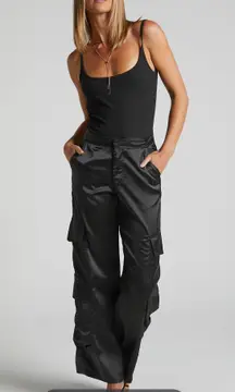 Satin Cargo Pants