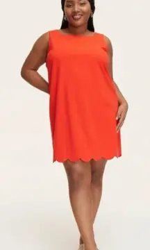 Kate Spade New York x Target Red Scalloped Mini Shift Small Red Sleeveless Dress