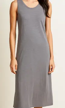 James Perse grey cotton blend midi tank dress