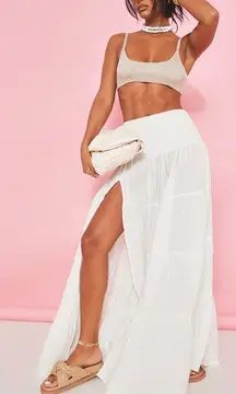 Pretty Little Thing White Maxi Skirt