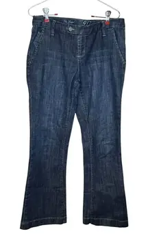 The Limited 917 Women Jeans Flared‎ Leg Mid-Rise Stretch Dark Wash Denim Blue 8R